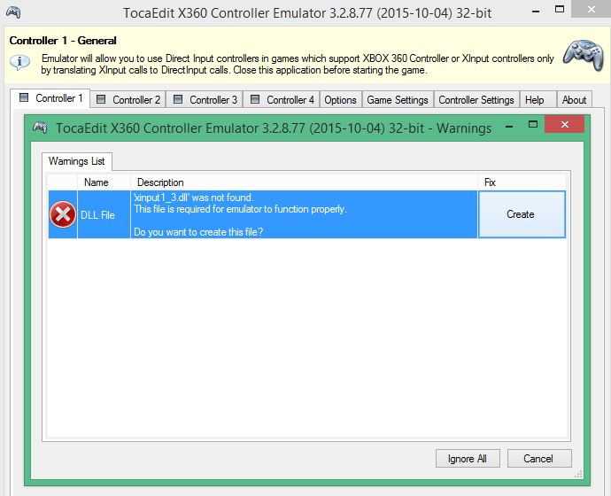 X360CE - Xbox 360 Controller Emulator